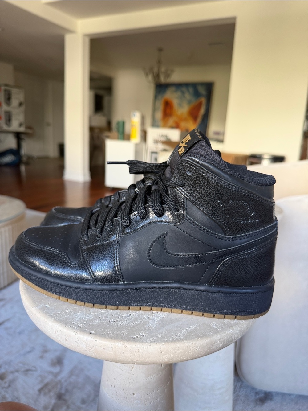 Nike Black High-Top Sneakers with Gum Outsole